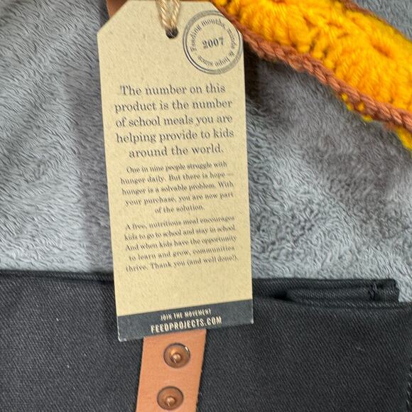 Feed Projects Canvas Tote Bag Children of the World Black Double Handle NWT - Picture 5 of 5